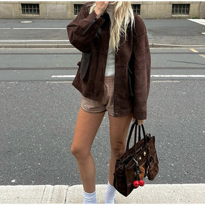 Women's leather jacket in a modern utility style NOVAE