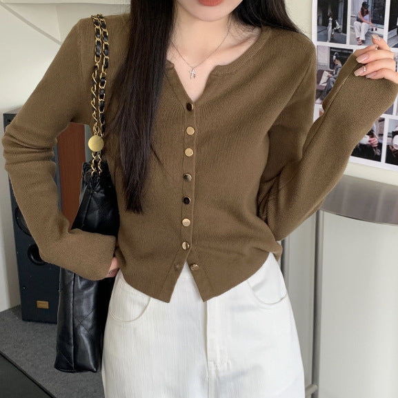 Women's cardigan with mother-of-pearl buttons NOVAE