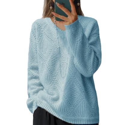 Women's knitted sweater with textured finish and soft feel NOVAE