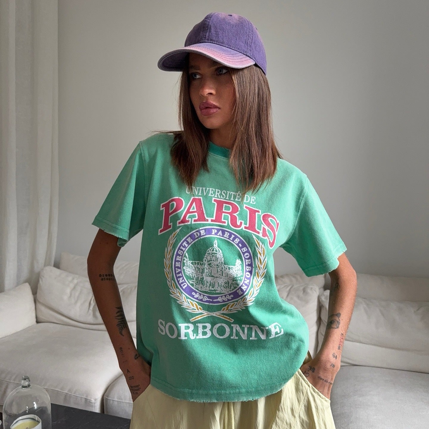 Women's casual T-shirt in a fashionable graphic design and loose fit NOVAE