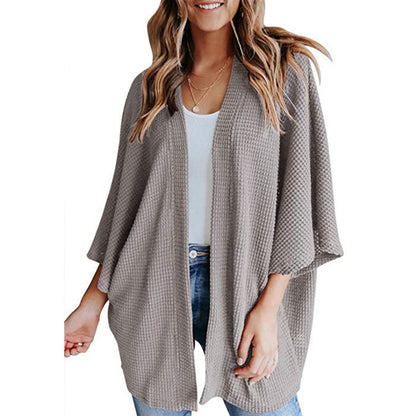 Women's casual waffle-knit cardigan NOVAE