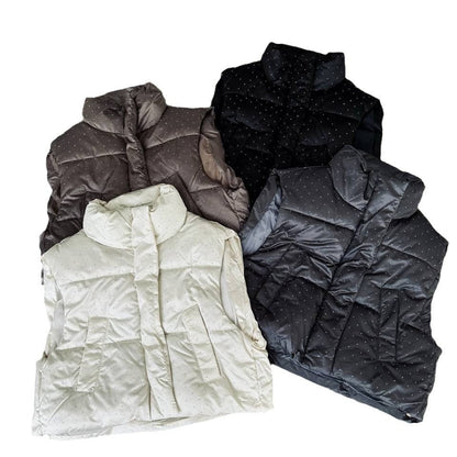Women's quilted vest with fashionable accents and high collar NOVAE