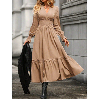 Women's maxi dress with swing skirt and elasticated waist insert NOVAE