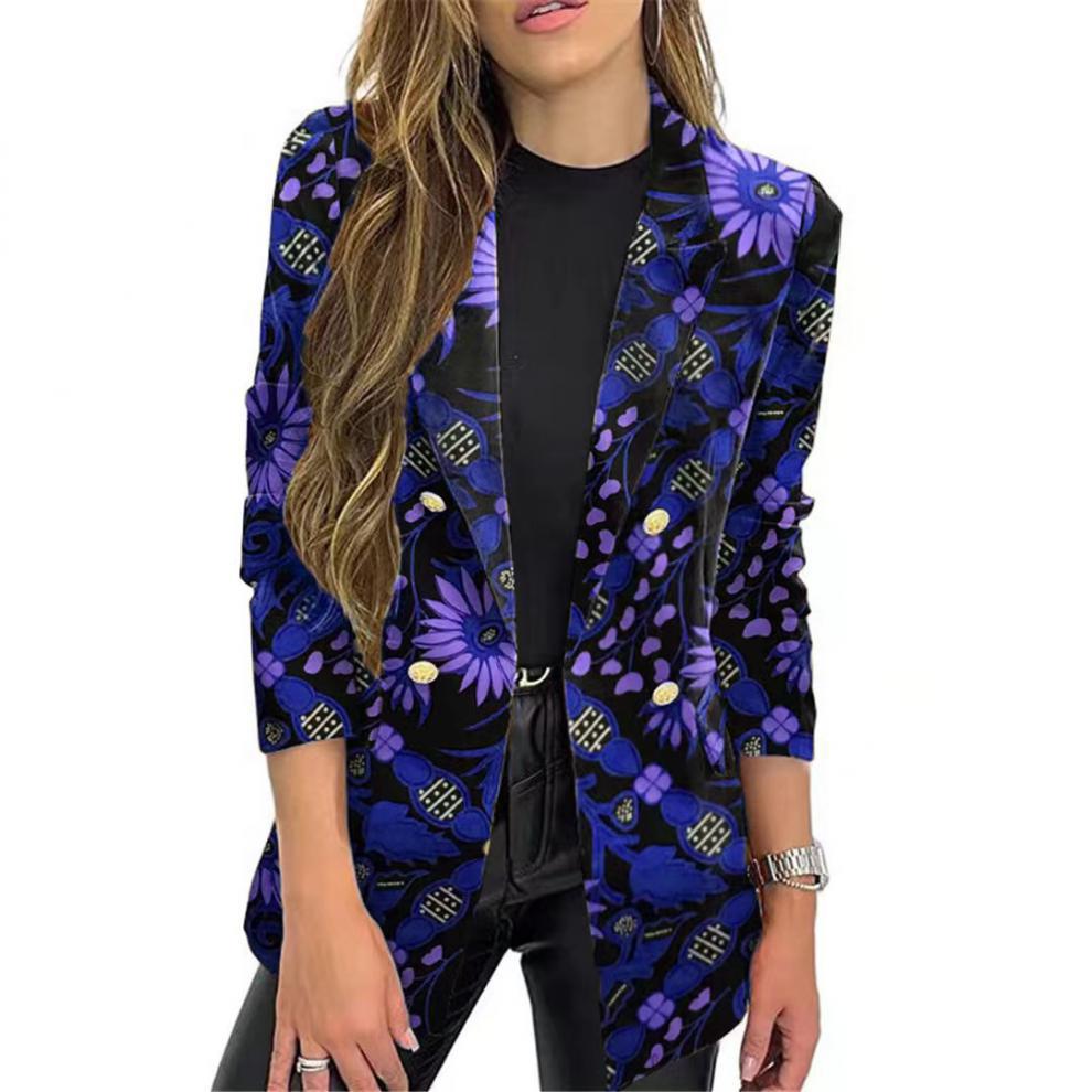 Women's fashionable blazer with floral pattern and oversized cut NOVAE