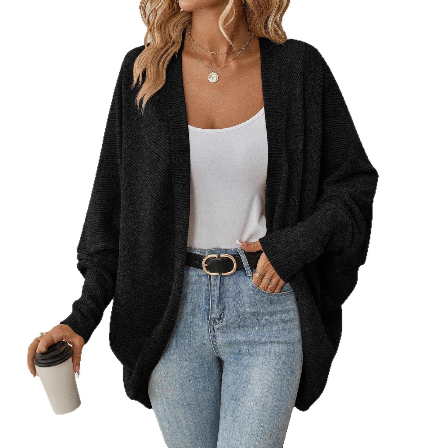 Women's Oversized Cardigan with Casual Sleeves NOVAE