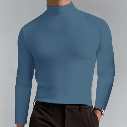 Men's high-quality roll-neck sweater made from a fine cotton blend NOVAE