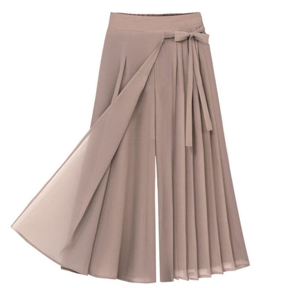 Women's Elegant Pleated Skirt with Side Waist Belt NOVAE