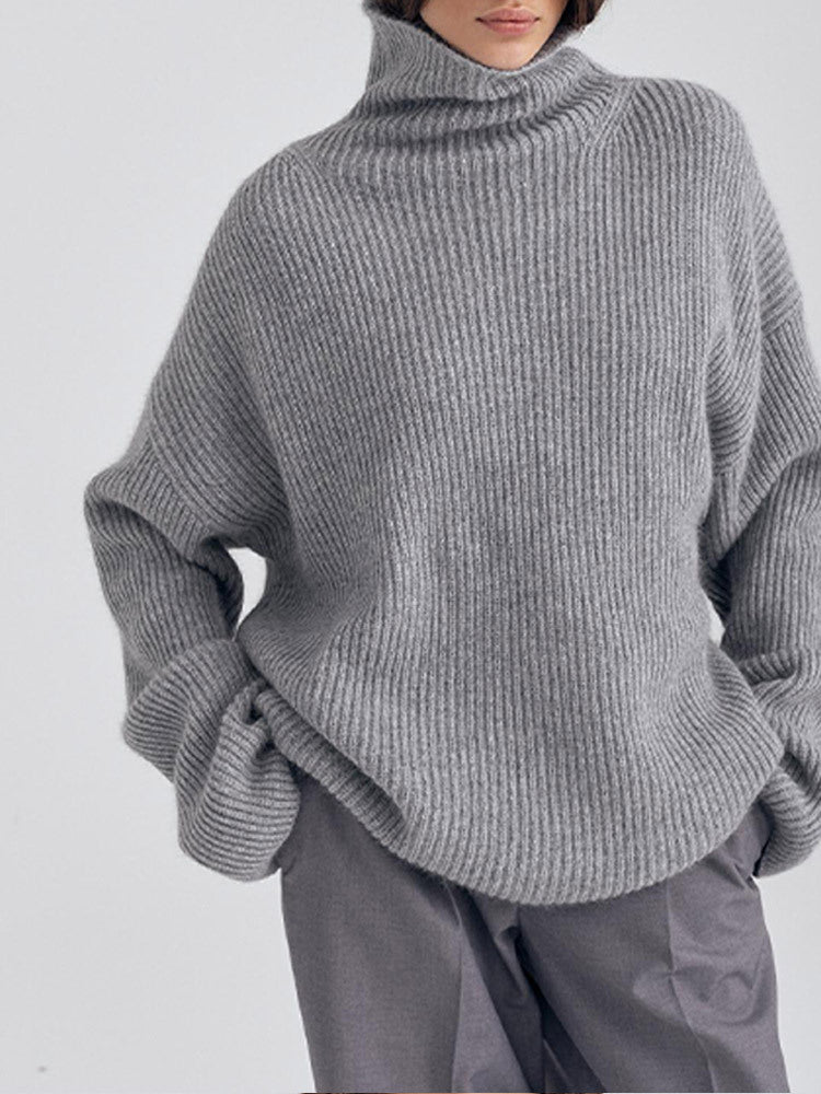 Women's Oversized Turtleneck Knit Sweater made of high-quality material NOVAE