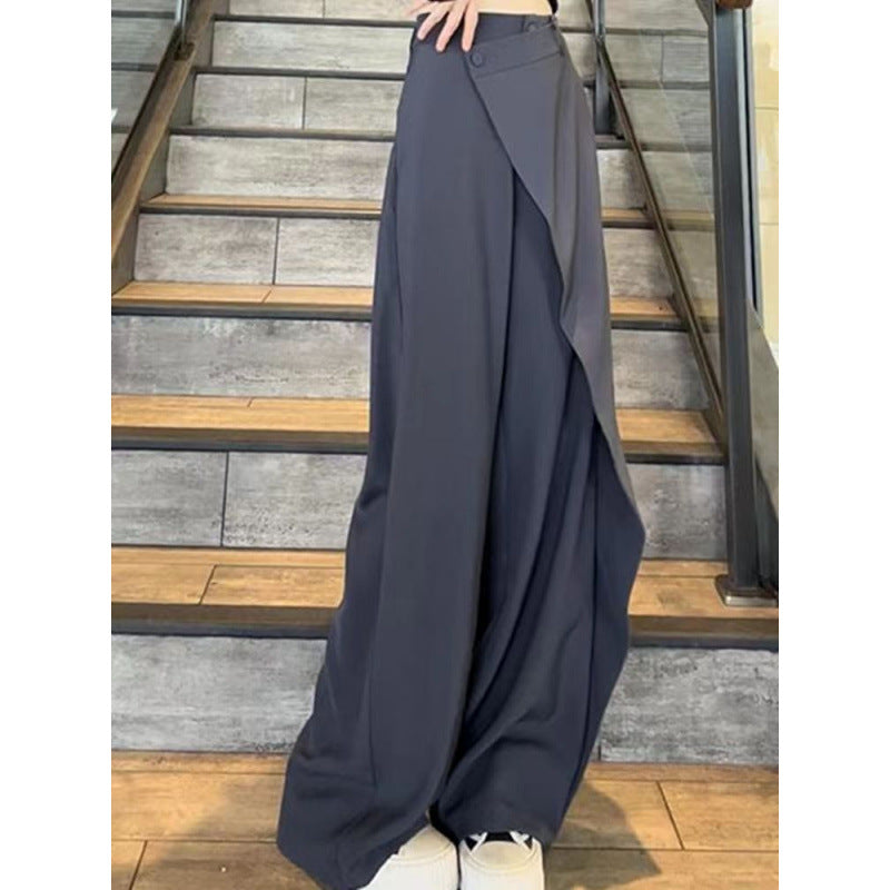Women's wide-leg palazzo trousers with an asymmetrical cut NOVAE
