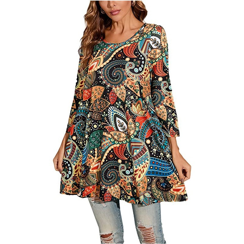 Women's tunic with unique mandala print NOVAE