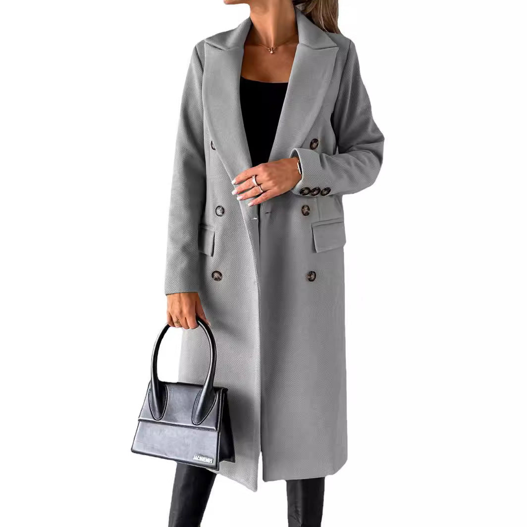 Women's elegant and timeless trench coat with double button placket and practical pockets NOVAE