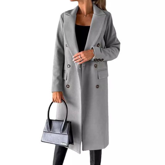 Women's elegant and timeless trench coat with double button placket and practical pockets NOVAE