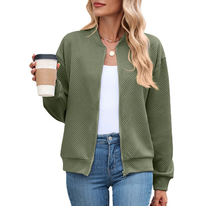 Women's casual cardigan with textured pattern and practical pockets NOVAE