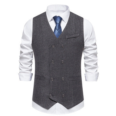Men's elegant herringbone vest NOVAE