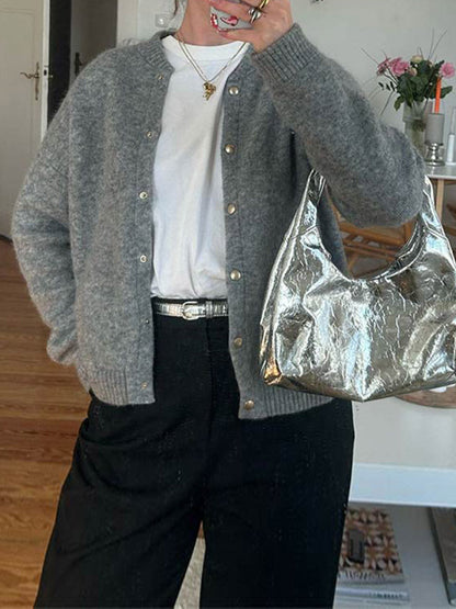 Women's cardigan with button-up design and soft material NOVAE