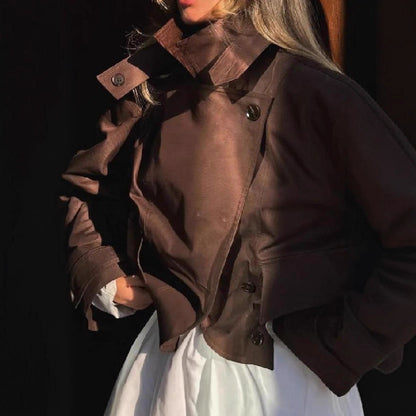 Women's short jacket with a casual cut and large pockets NOVAE