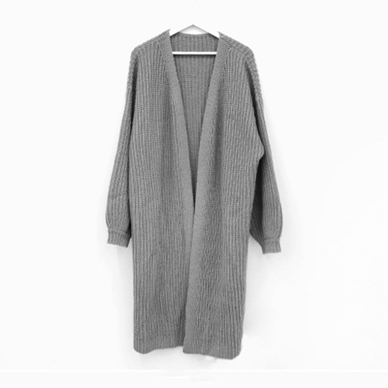 Women's chunky knit cardigan with open cut and comfortable sleeve cuffs NOVAE