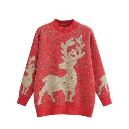 Women's festive sweater with 3D reindeer motif NOVAE