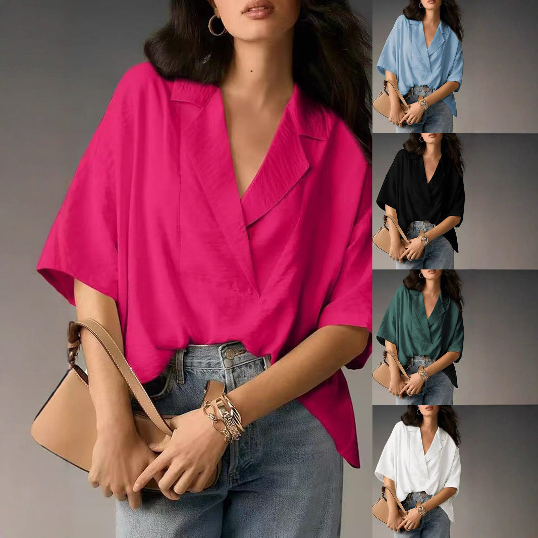 Women's casual silk blouse with a chic cut NOVAE