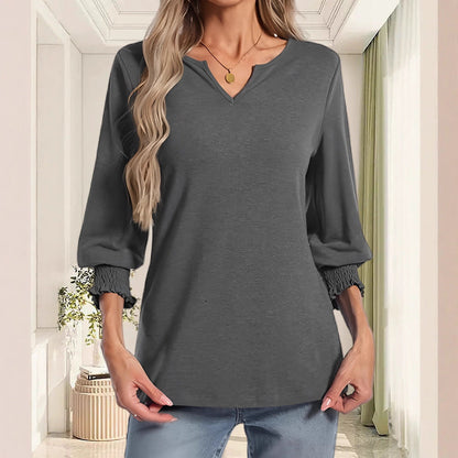 Women's casual blouse shirt with elasticated cuffs NOVAE