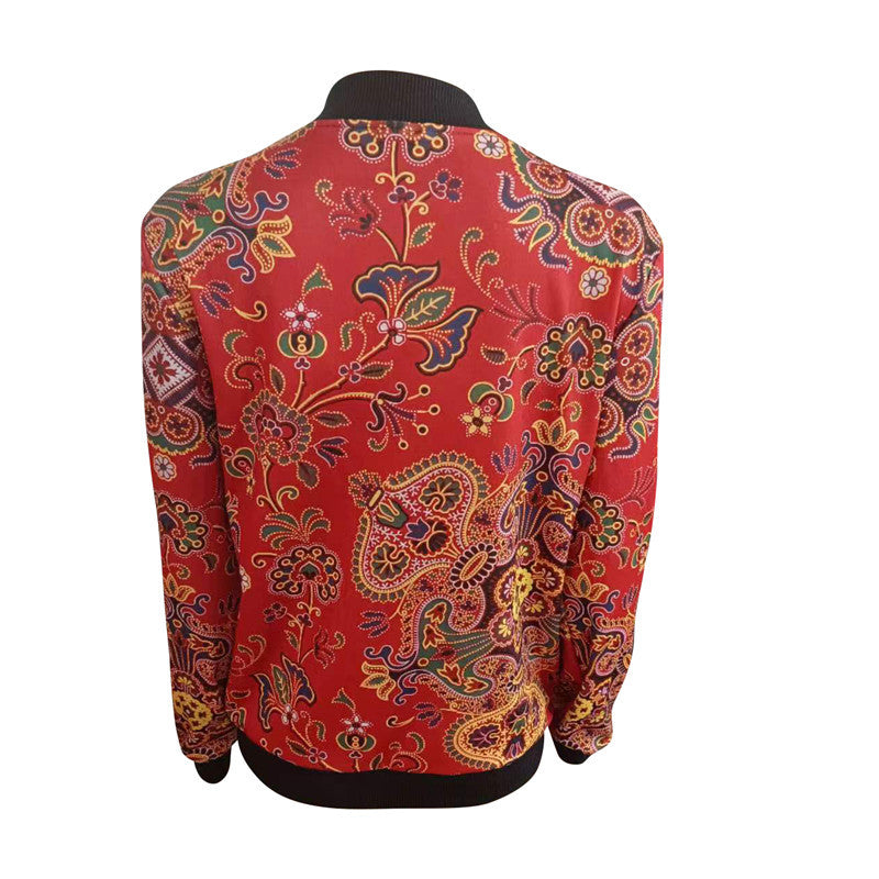 Women's trendy bomber jacket with colorful mandala pattern NOVAE