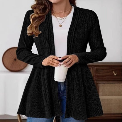 Women's cardigan with open front and asymmetrical hem NOVAE