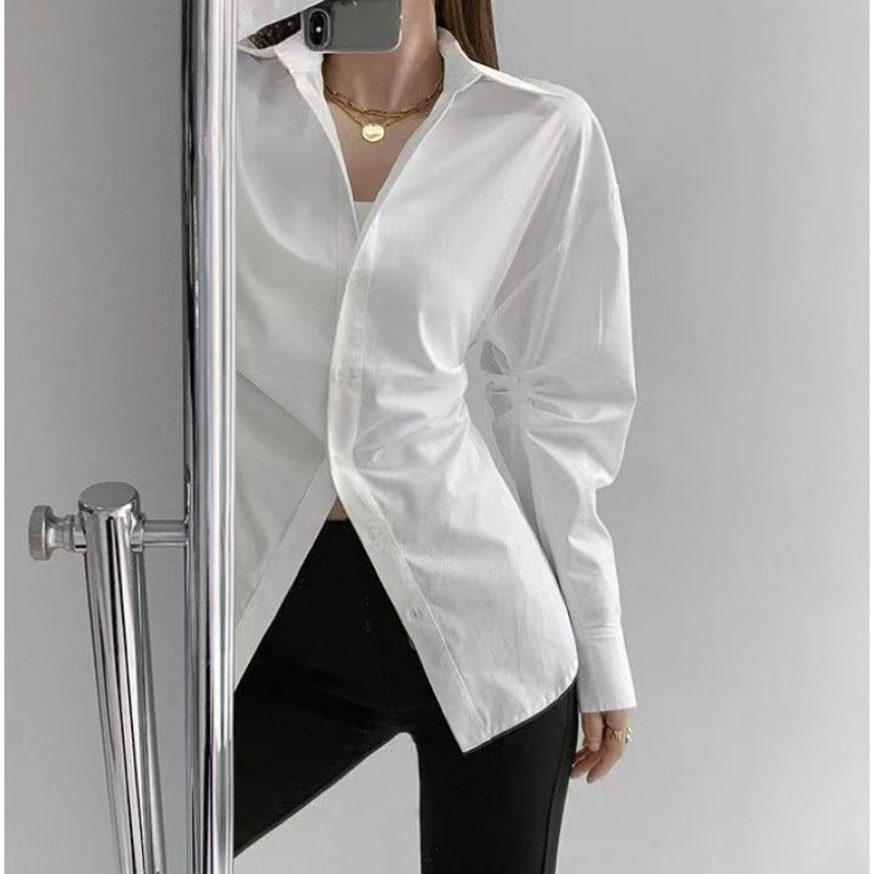 Women's Oversized Blouse with Modern Details NOVAE