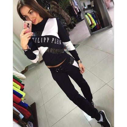 Women's tracksuit with modern graphic design and elastic waistband NOVAE