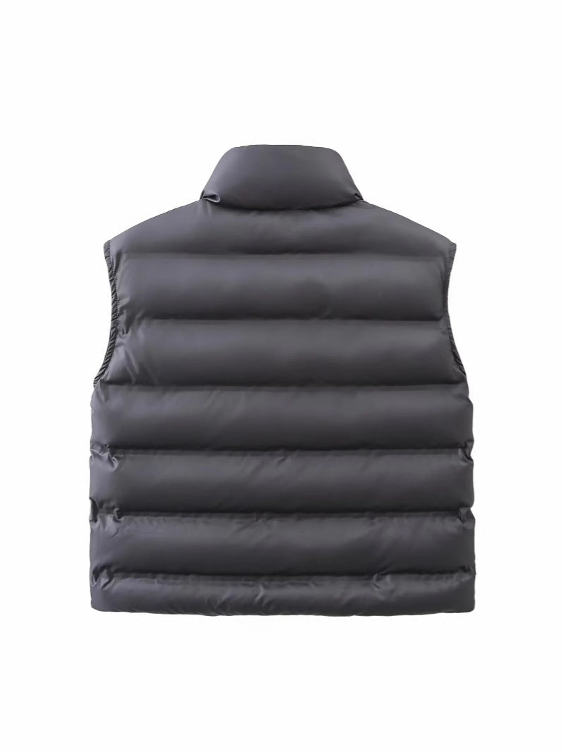 Women's down vest with high collar and comfort fit NOVAE
