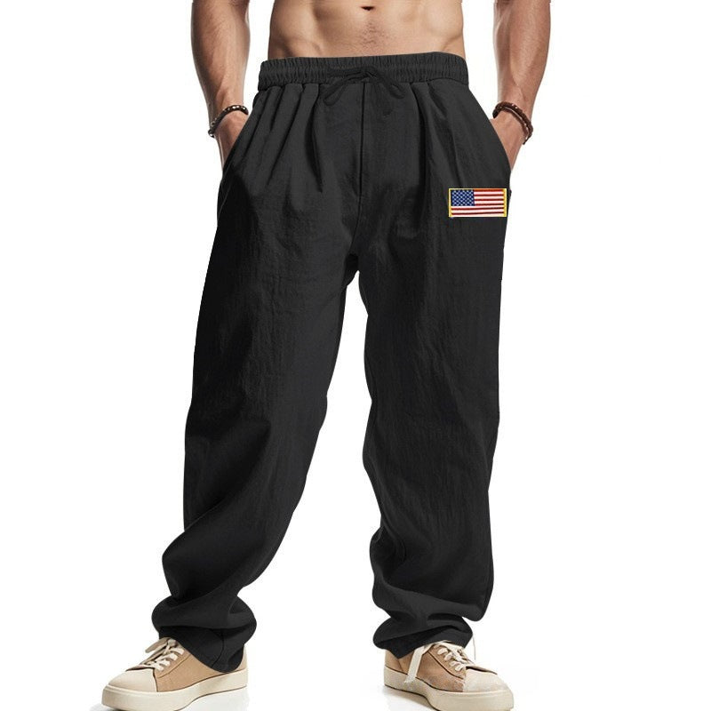 Men's casual leisure trousers with adjustable waistband and American patch NOVAE