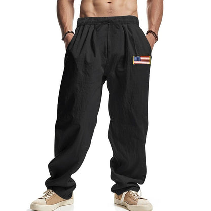 Men's casual leisure trousers with adjustable waistband and American patch NOVAE