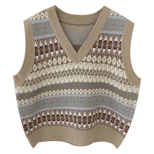 Women's knitted sweater with a modern Fair Isle pattern NOVAE