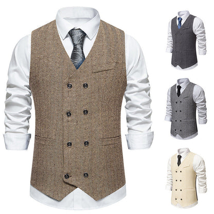 Men's elegant herringbone vest NOVAE