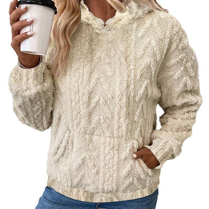 Women's hooded sweatshirt made of cozy material with integrated pouch pockets NOVAE