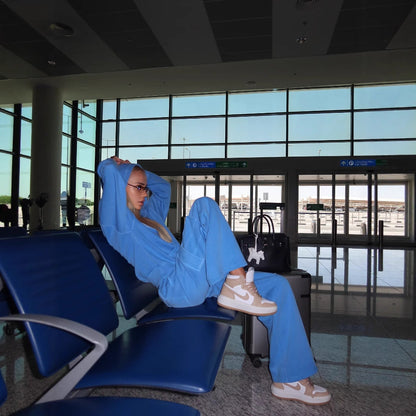 Women's comfortable leisure suit with hood and practical pockets NOVAE