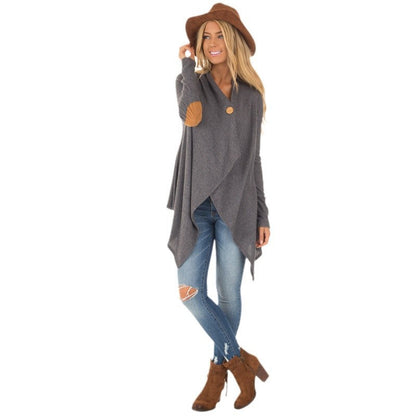 Women's wrap jacket with asymmetrical cut and leather accents NOVAE