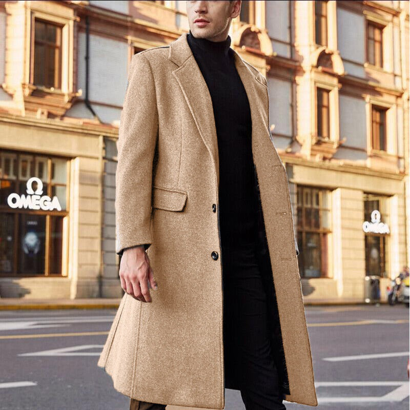Men's elegant long-shaft coat with a slim fit NOVAE