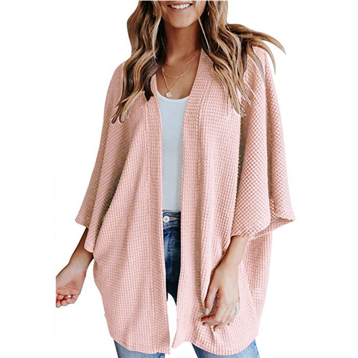Women's casual waffle-knit cardigan NOVAE