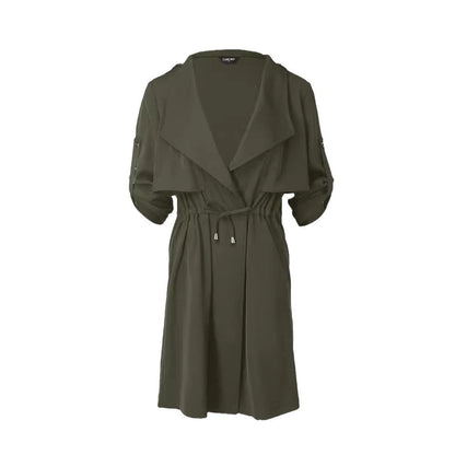 Women's fashionable trench coat jacket with deep V-neck and practical pockets NOVAE