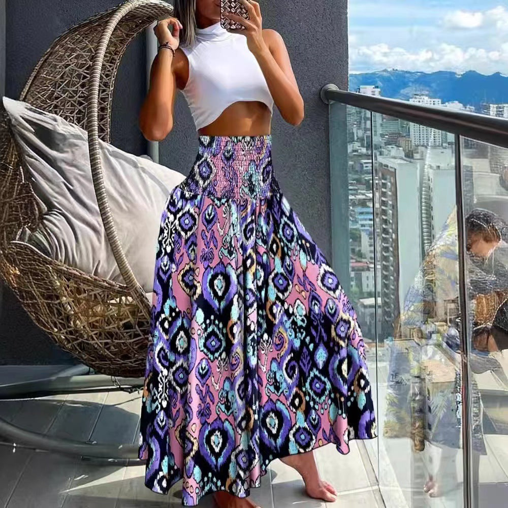 Women's Long Maxi Skirt with Dreamy Mandala Pattern NOVAE
