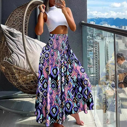 Women's Long Maxi Skirt with Dreamy Mandala Pattern NOVAE