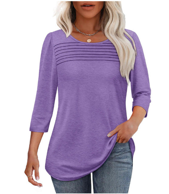 Women's elegantly cut top with gathered details NOVAE