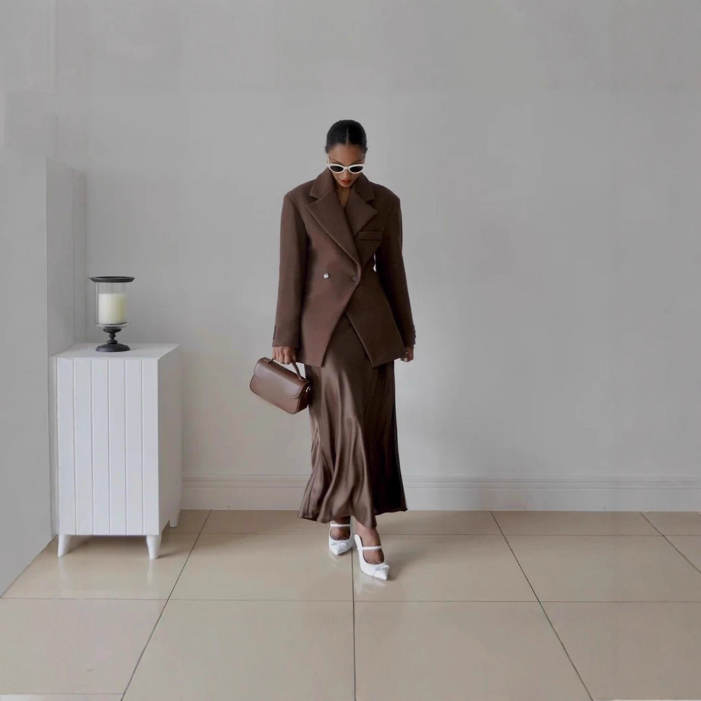 Women's elegant double-breasted blazer jacket with high-quality fabric NOVAE