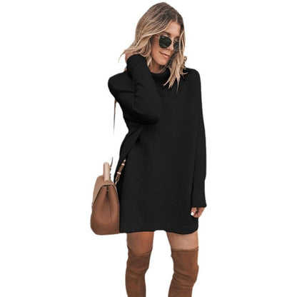 Women's Cozy Oversized Dress with Roll Neck and Long Sleeves NOVAE