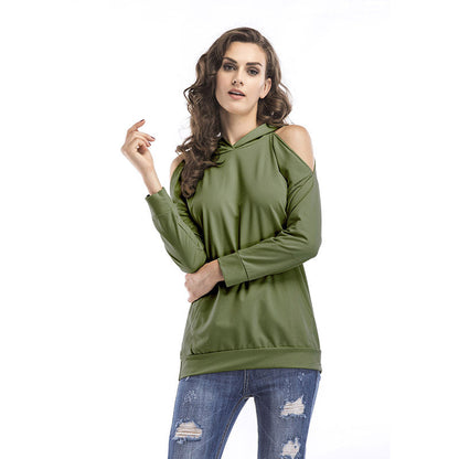 Women's sweatshirt with off-shoulder design and comfortable fit NOVAE
