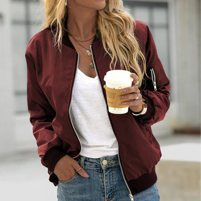 Women's trendy bomber jacket with practical side pockets NOVAE