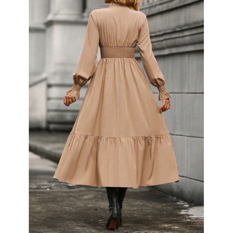 Women's maxi dress with swing skirt and elasticated waist insert NOVAE