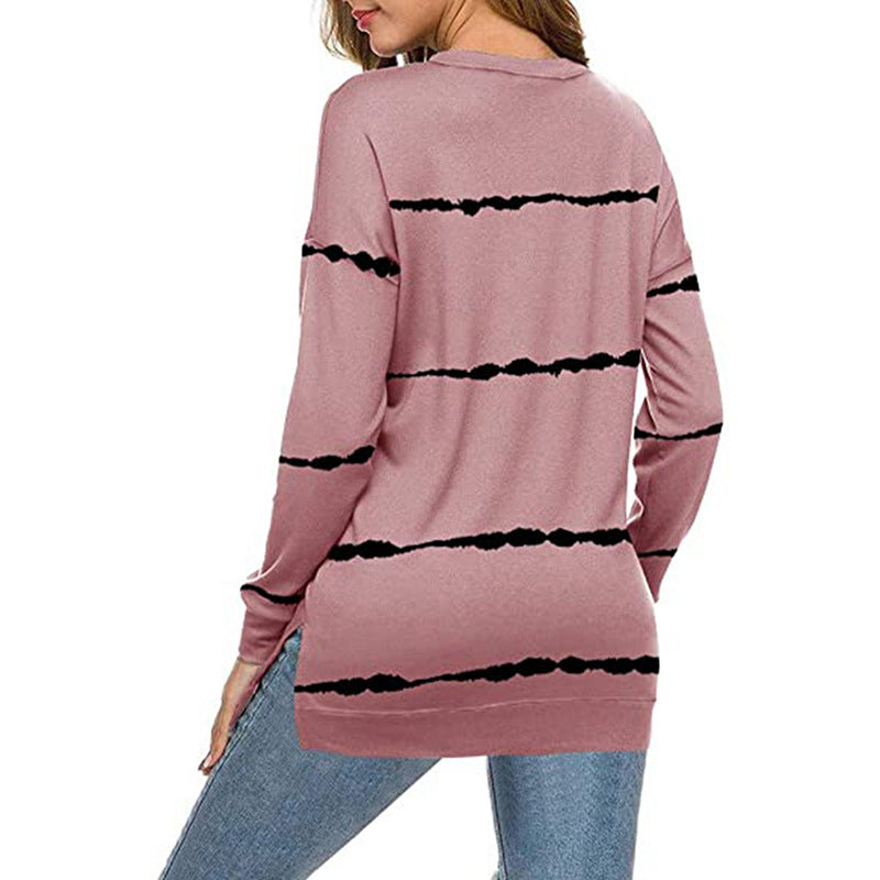 Women's casual sweatshirt with modern stripes NOVAE