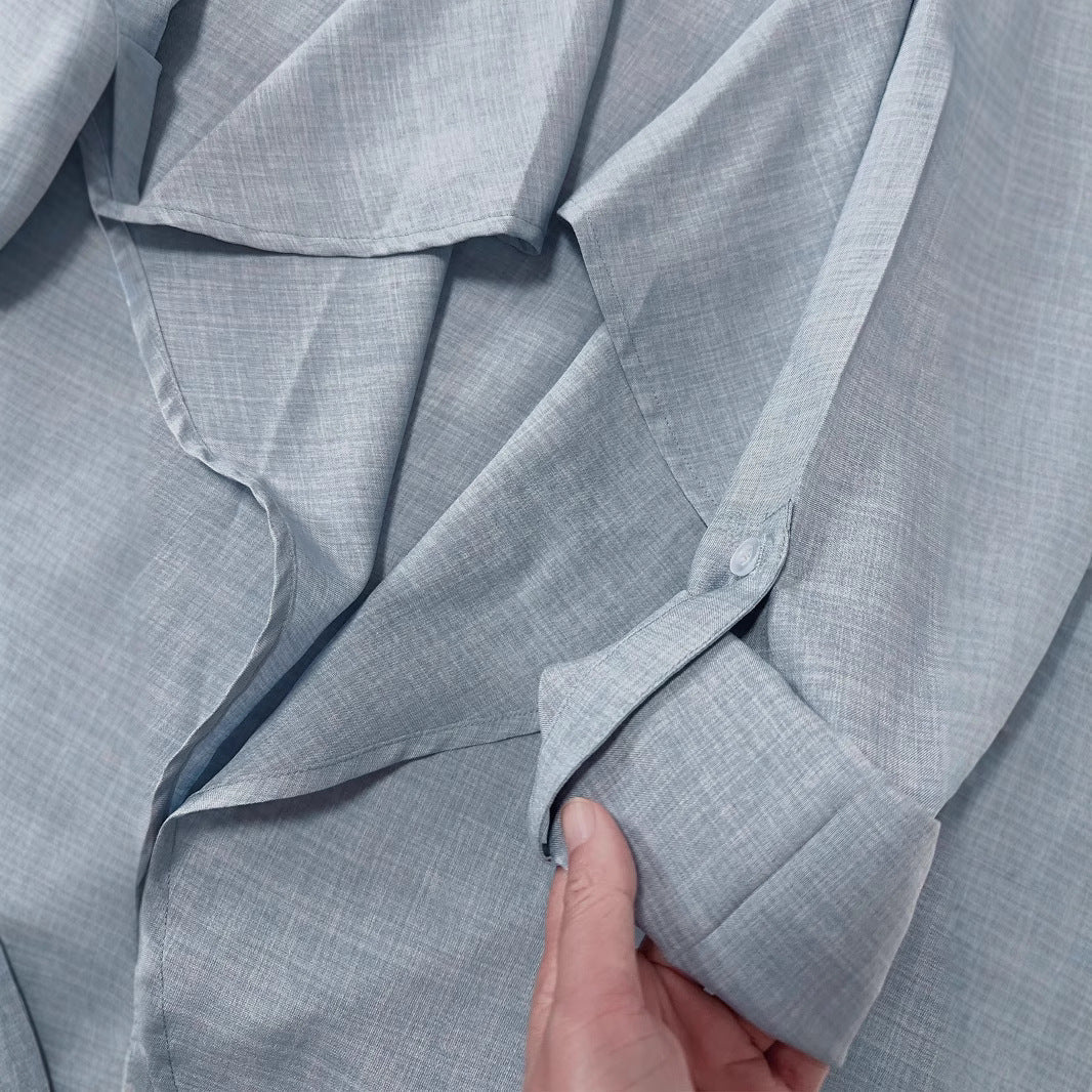 Women's casual long jacket with asymmetrical cut NOVAE