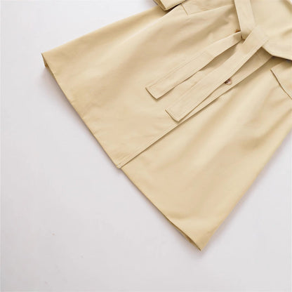 Women's classic trench coat with belt and double button placket NOVAE